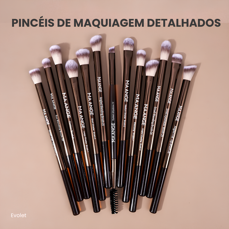 20 Pincéis de Maquiagem Profissional de Ponta Dupla - MAANGE