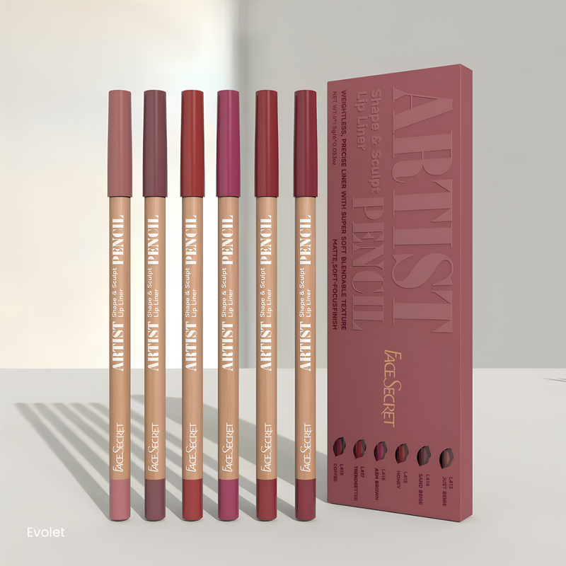 Caixa Com 6 Lápis Delineador Labial Face Secret Artist Shape Sculpt - Textura Supermacia