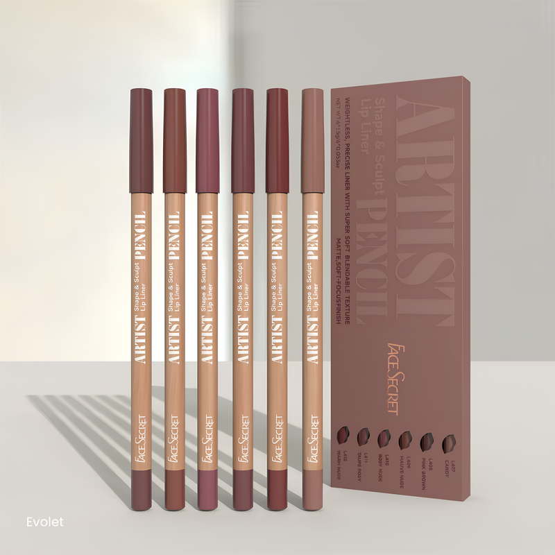 Caixa Com 6 Lápis Delineador Labial Face Secret Artist Shape Sculpt - Textura Supermacia