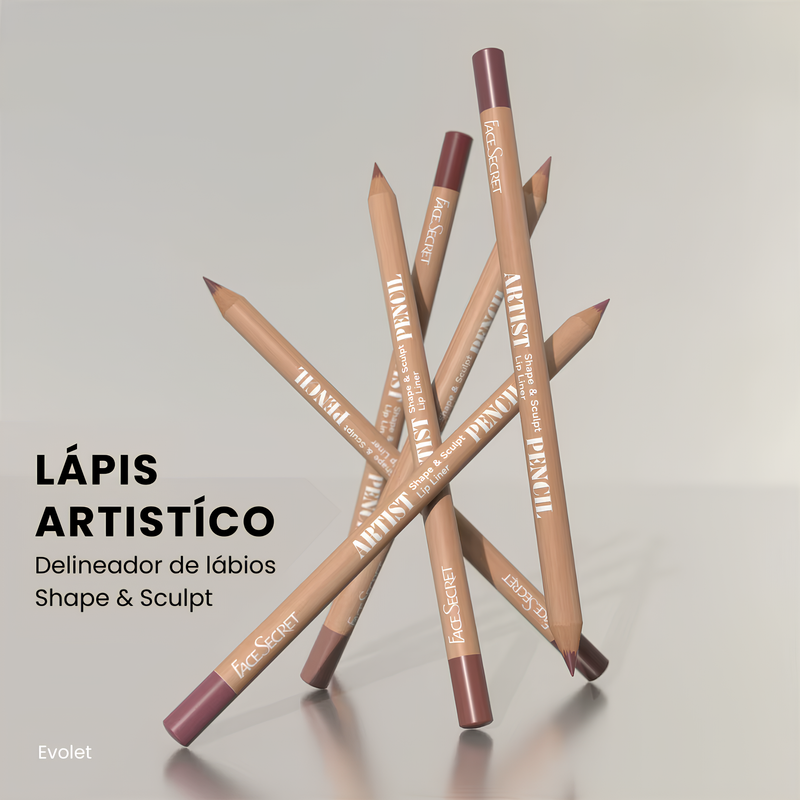 Caixa Com 6 Lápis Delineador Labial Face Secret Artist Shape Sculpt - Textura Supermacia