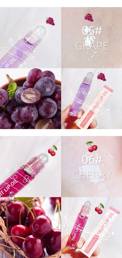 Roll-On Lip Oil, Moisturizing and Hydrating Lip Gloss, Nourishing Lip Balm Liquid for Smooth and Soft Lips, Long-Lasting Shine