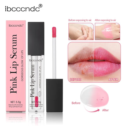 Natural Pink Serum Lips Pink Fresh Remove Dark Lips Gel Clareador Essência Creme Bálsamo Reparador de Linhas Finas Clareador Esfoliante Labial