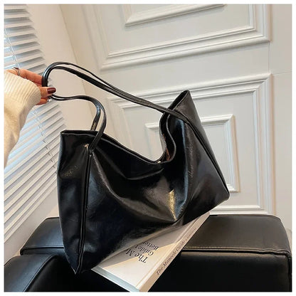 Women Tote Bag Fashion Underarm Pouch Large Capacity Soft Pu Leather Shoulder Bag Retro Crossbody Bag Casual Portable BucketBags