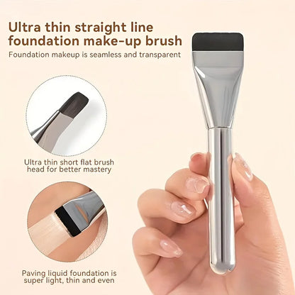 1/2Pc Multi-Use Foundation Ultra-Fine, Hypoallergenic Nylon Bristle Oval Foundation Brush - Perfect for Face Contouring