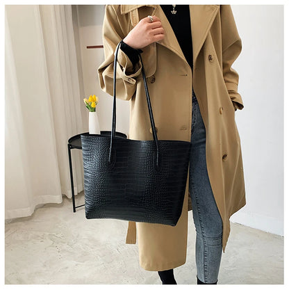 Large PU Leather Shoulder Bag for Women Fashion Trend Designer Female Fashion Handbags Purses Tote Bags