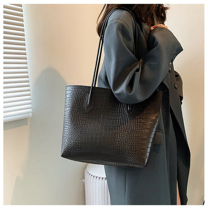 Large PU Leather Shoulder Bag for Women Fashion Trend Designer Female Fashion Handbags Purses Tote Bags