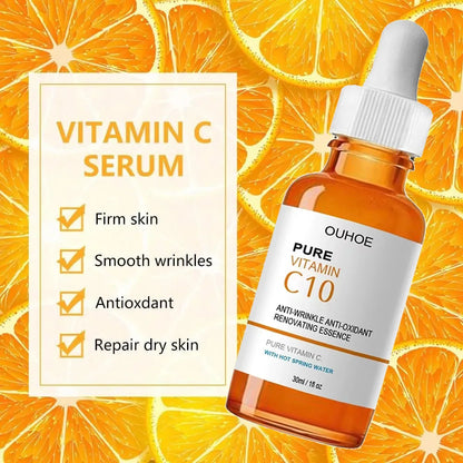 Vitamina C Removedor de Rugas Soro Facial Lifting Firmador Atenuação de Linhas Finas Antienvelhecimento Essência Clareadora Clareamento Nutrição Cuidados com a Pele