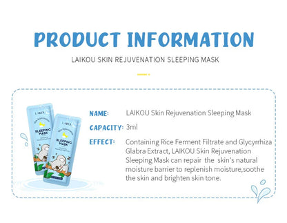 LAIKOU 7pcs Moisturizing Facial Mask Hydrating Sleeping Face Sheet Masks Repairing & Nourishing Night Face Mask Skin Care