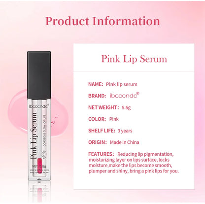 Natural Pink Serum Lips Pink Fresh Remove Dark Lips Gel Clareador Essência Creme Bálsamo Reparador de Linhas Finas Clareador Esfoliante Labial