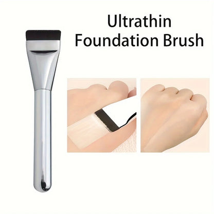 1/2Pc Multi-Use Foundation Ultra-Fine, Hypoallergenic Nylon Bristle Oval Foundation Brush - Perfect for Face Contouring